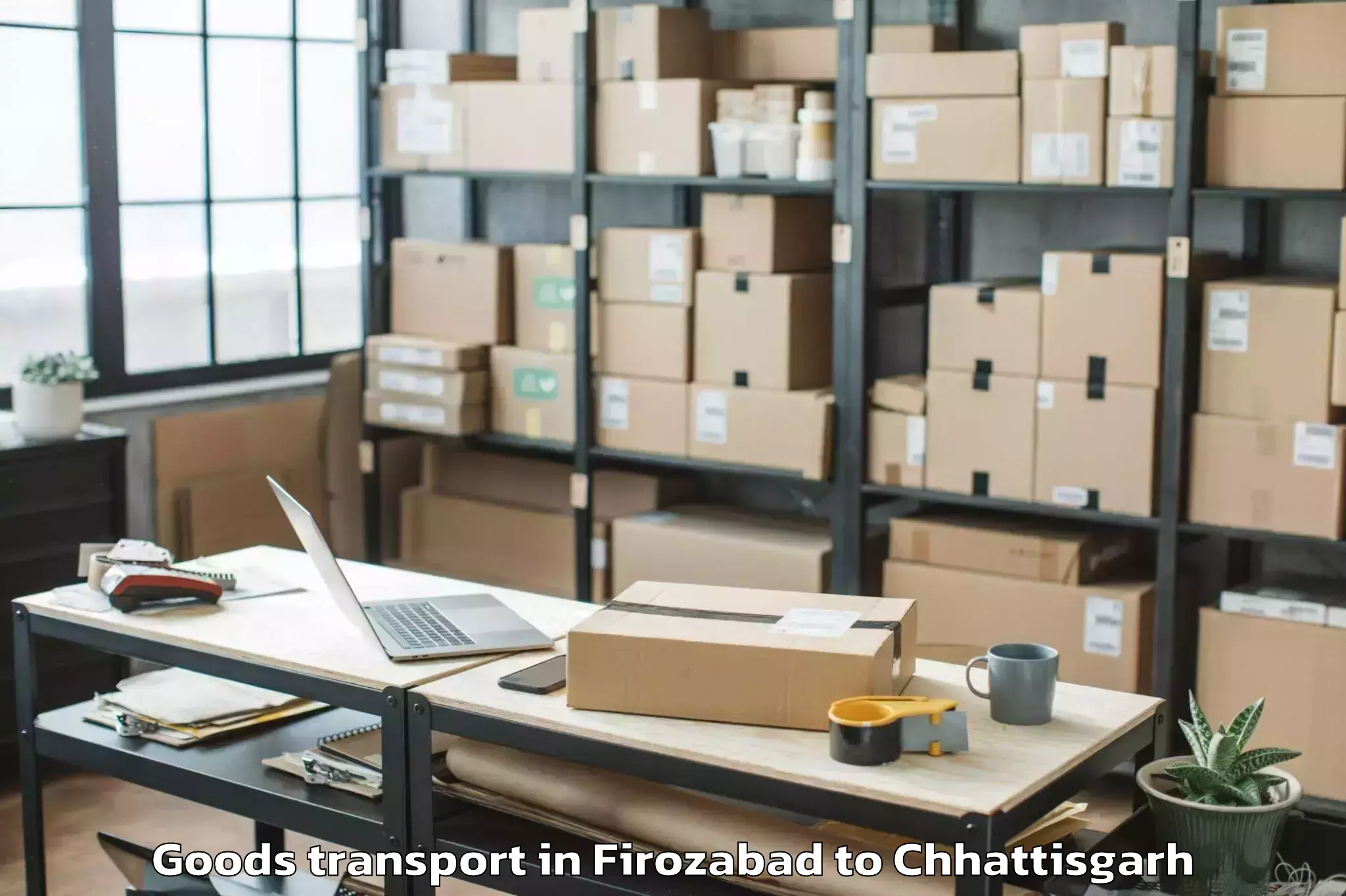 Book Your Firozabad to Kunkuri Goods Transport Today